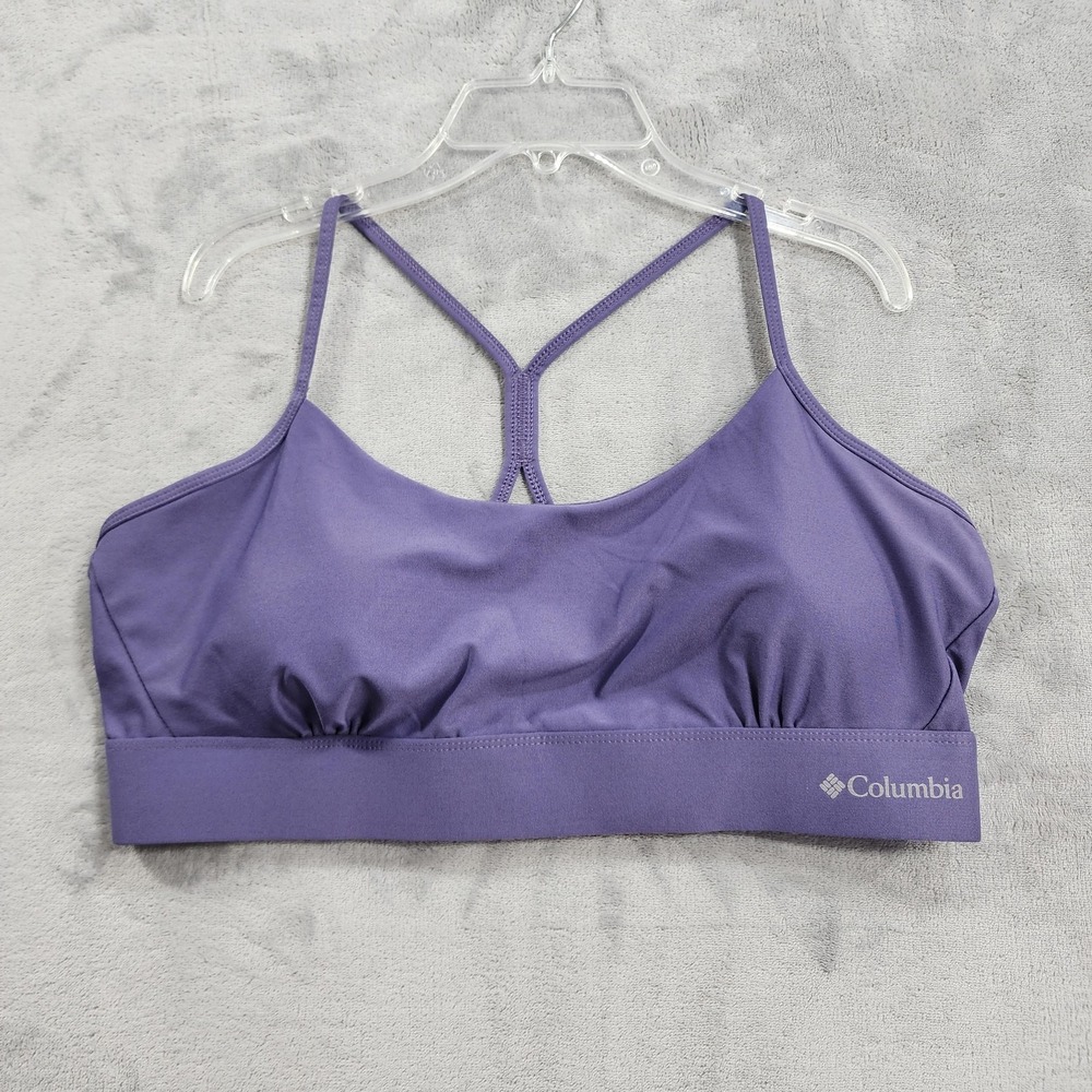 Columbia Sports Bra Womens XL Purple Low Impact Racerback‎ Omni Tech Yoga Gym